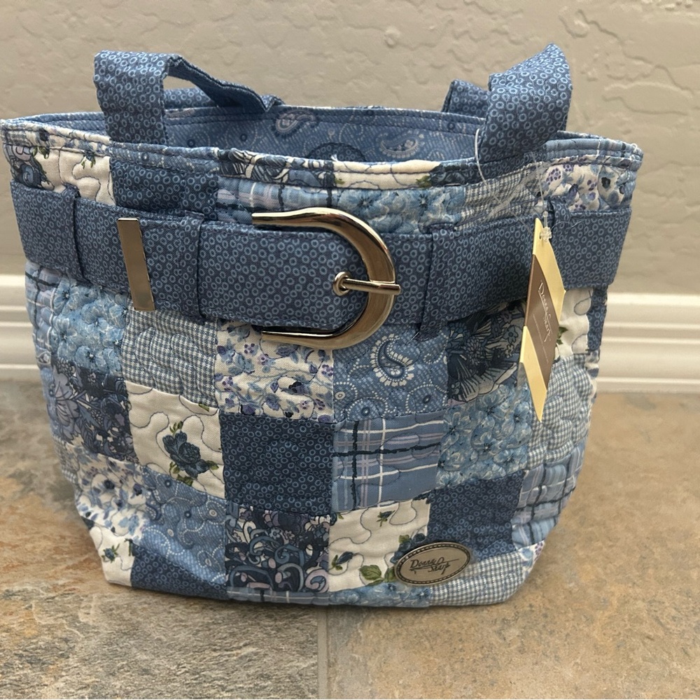 Patchwork Blue Tote Bag